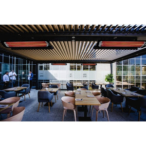 Black Bromic Tungsten Smart-Heat Ceiling Mounted Electric Heaters in Outdoor Area