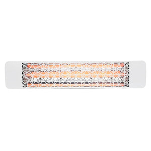 Eurofase 1500w white infrared electric heater with astra decor plate - angle view
