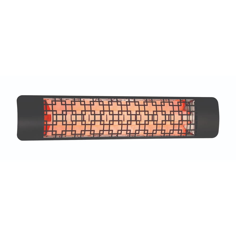 Eurofase 39-Inch Black Infrared Electric Heater with brix decor plate - angle view