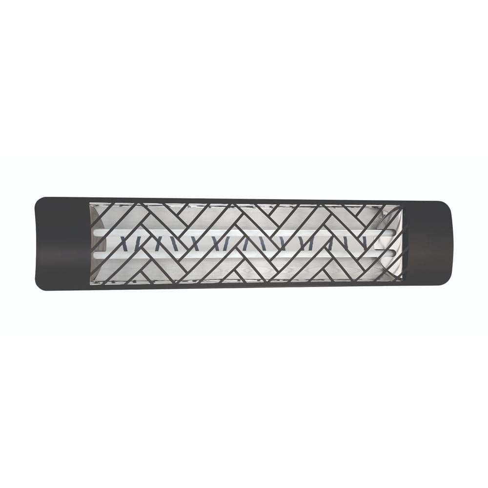 Eurofase 39-Inch Black Infrared Electric Heater with chevron decor plate