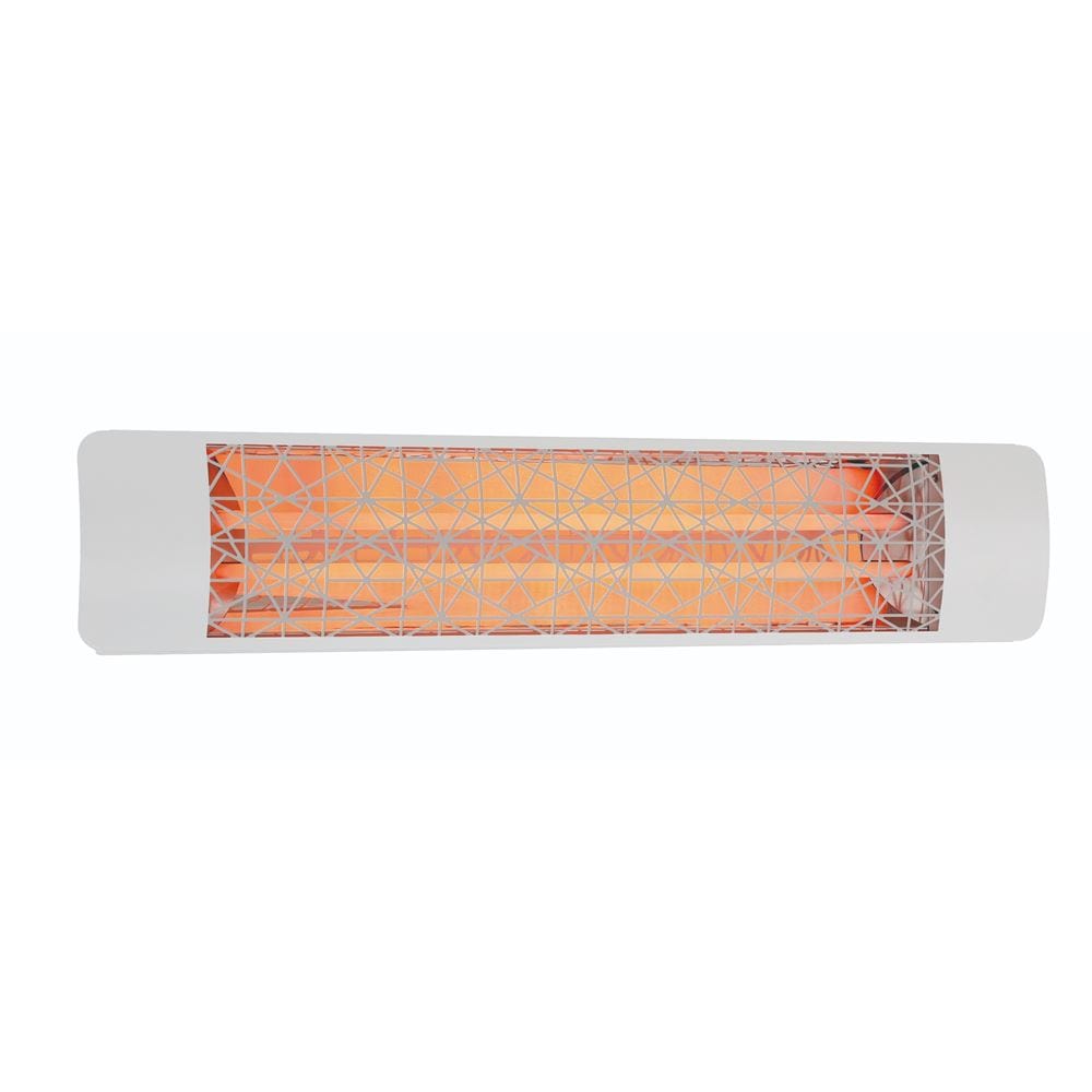 Eurofase 39-Inch White Infrared Electric Heater with astra decor plate - angle view