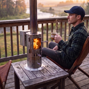 High Temp Glass Window Tabletop Wood Pellet Heater