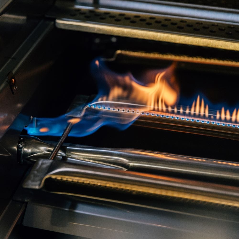 atlas stainless steel burners turned on