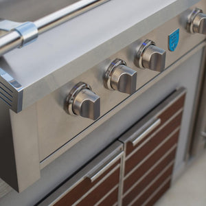 American Made Grills Estate 36-Inch Built-In Gas Grill with stainless steel cabinets