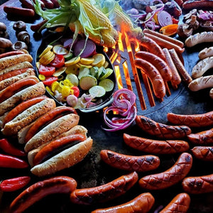 Grilling Hotdogs with Cooktop and Optional Grill Grate