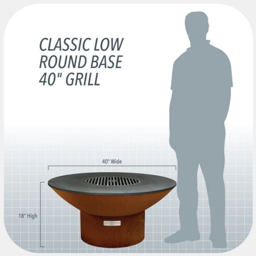 arteflame 18-Inch Tall corten steel fire pit dimensions