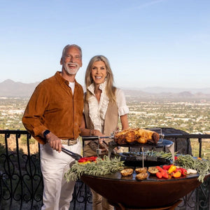 Cooking an entire meal on the Arteflame 30-Inch Tall Euro Base Steel Fire Pit with Cooktop