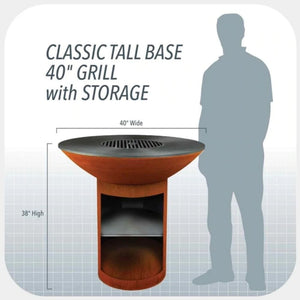 Arteflame Classic 38-Inch Tall Corten Steel Fire Pit dimensions