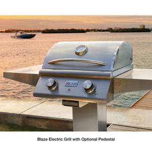 Blaze 48-Inch Electric Grill with optional pedestal by the lake
