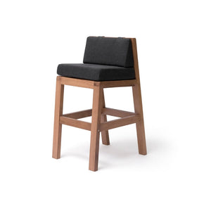 Blinde Design Sit B19 19-Inch Teak Wood Bar Stool in Sooty