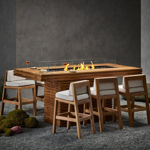 Blinde Design Sit B19 bar stools with the ecosmart fire bar height fire pit table