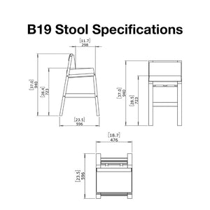 Blinde Design Sit B19 19-Inch Teak Wood Bar Stool specs