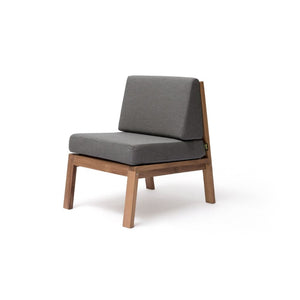 Blinde Design Sit D24 24-Inch Teak Wood Dining Chair in Flanelle