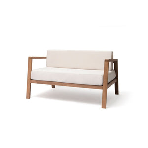 Blinde Design Sit L52 52-Inch Teak Wood Sofa Chair in Canvas