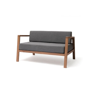 Blinde Design Sit L52 52-Inch Teak Wood Sofa Chair in Flanelle