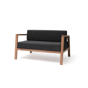 Blinde Design Sit L52 52-Inch Teak Wood Sofa Chair in Sooty