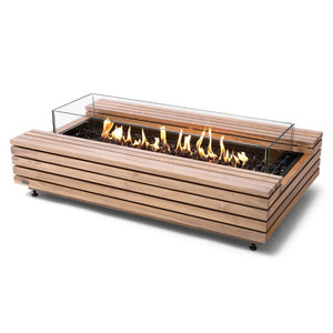 ecosmart fire cosmo fire pit table in teak with gas burner