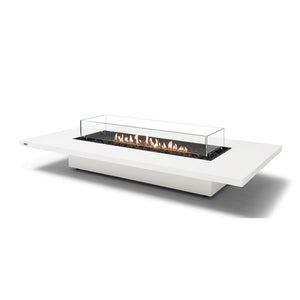 EcoSmart Fire Daiquiri 70-Inch Rectangular Fire Pit Table in Bone with Wind Guard