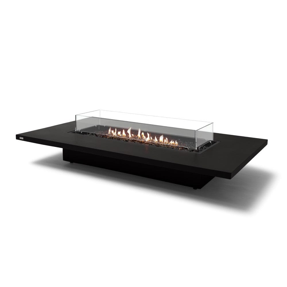 EcoSmart Fire Daiquiri 70-Inch Rectangular Fire Pit Table in Graphite with Wind Guard