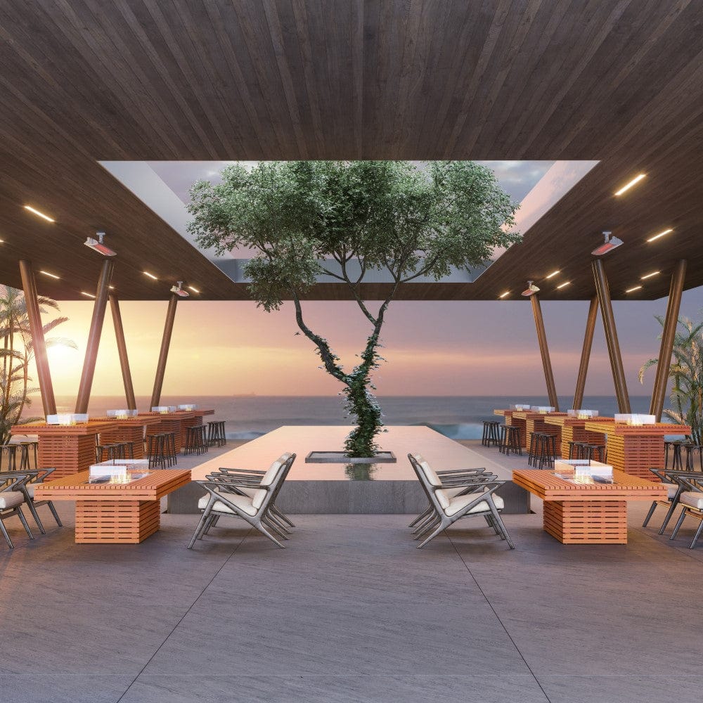Ecosmart Gin 90 Chat Bar Fire Pit at Sea View Lounge
