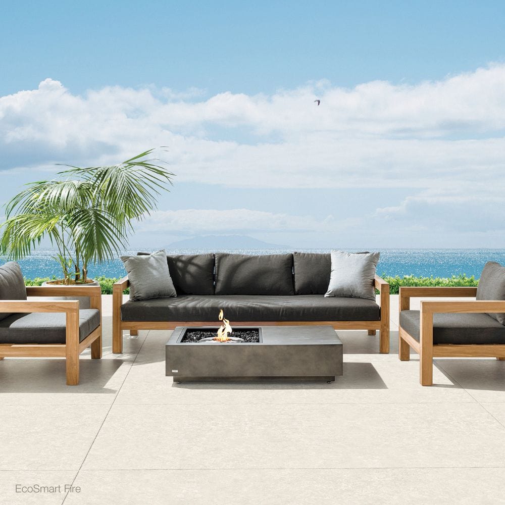 EcoSmart Fire Manhattan 50-Inch Compact Rectangular Fire Pit Table by the beach
