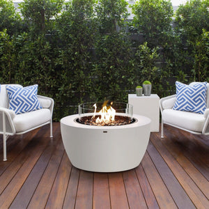 EcoSmart Fire Pod Round Concrete Fire Pit Bowl Private Residence Citrus