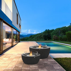 ecosmart fire pod fire pits in a modern patio