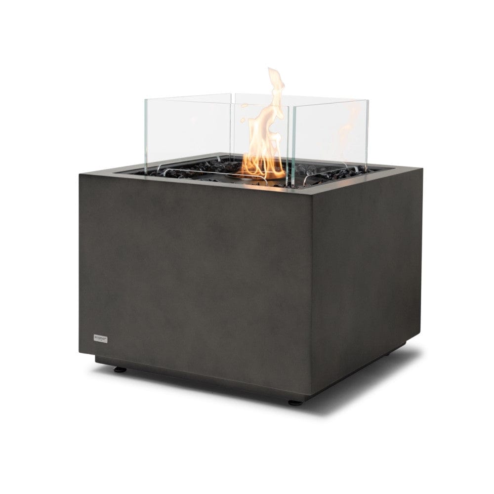 EcoSmart Fire Sidecar 24-Inch Square Fire Pit Table in Natural with Fire Screen