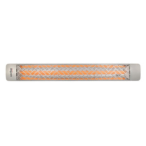 Eurofase 3000W 61-Inch Single Element Electric Heater with Chevron Decor Plate in Stainless Steel - angle view