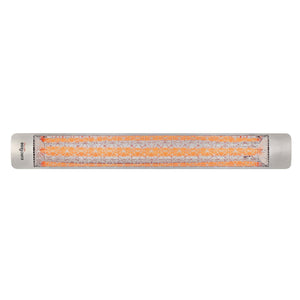Eurofase 3000W 61-Inch Single Element Electric Heater with Astra Decor Plate in Stainless Steel - angle view