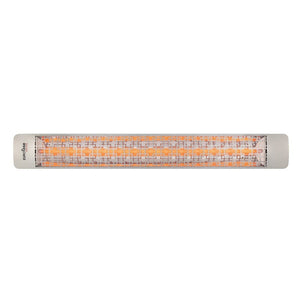Eurofase 3000W 61-Inch Single Element Electric Heater with Brix Decor Plate in Stainless Steel - angle view
