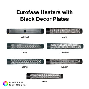 black decor plates for 61-inch eurofase heaters - installation view