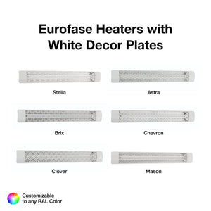 White decor plates for 61-inch eurofase heaters - alternate view