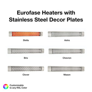 stainless steel decor plates for 61-inch eurofase heaters - close-up view