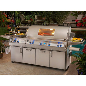 Grilling on the Fire Magic Echelon E1060s Portable Gas Grill with magic view window