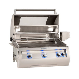 Fire Magic Echelon E660i Gas Grill with Digital Thermometer and Window - hood open