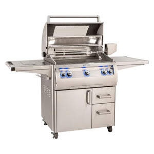 Fire Magic Echelon E660s Portable Gas Grill with Analog Thermometer - hood open