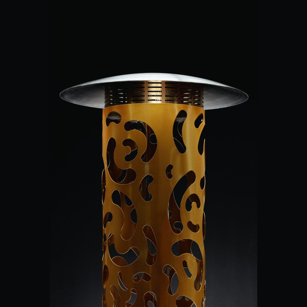 GlammFire Bliss Hyperion Free Standing Gas Patio Heater Zoomed In At Heater