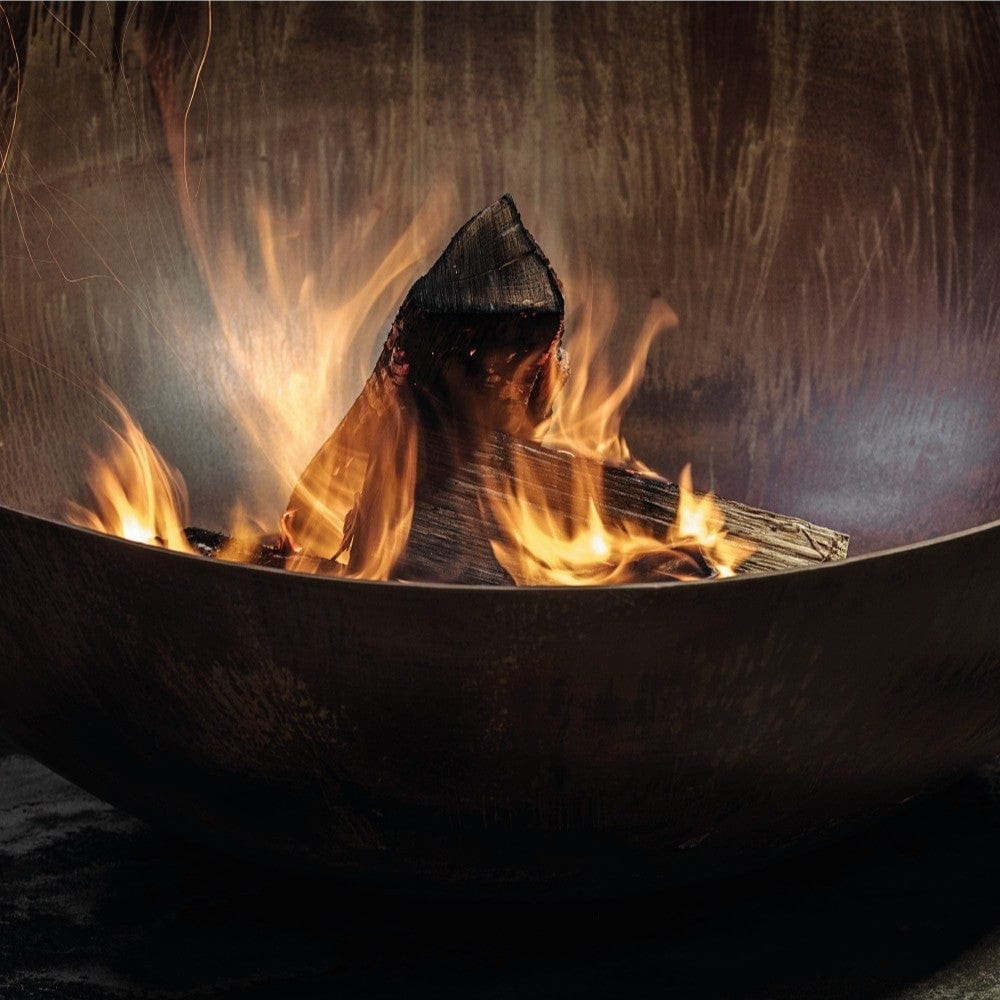 GlammFire Solace Wood Burning Fire Pit Zoomed In Fire