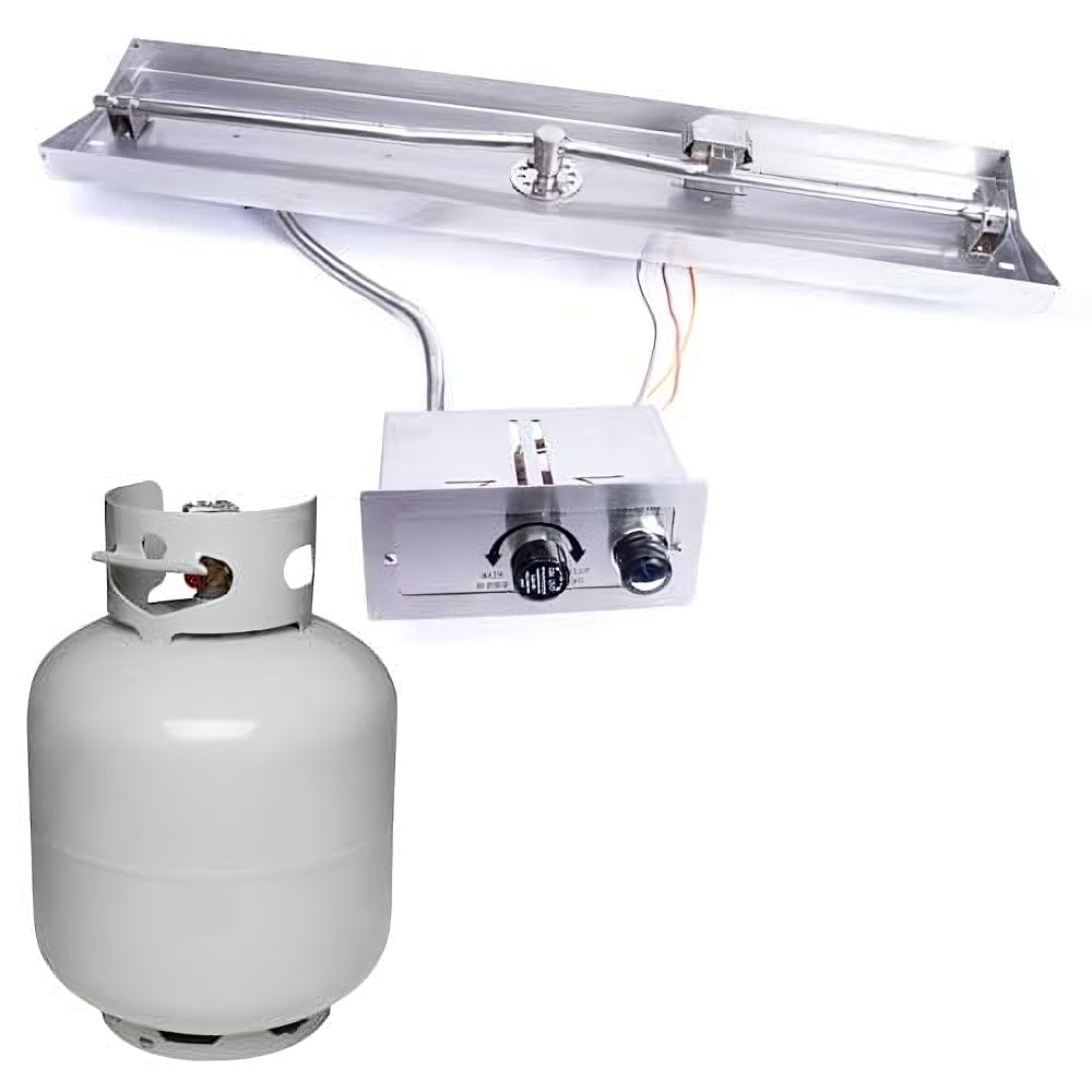 HPC Interlink Gas Fire Pit Insert with Push Button Ignition for propane connections - lifestyle view