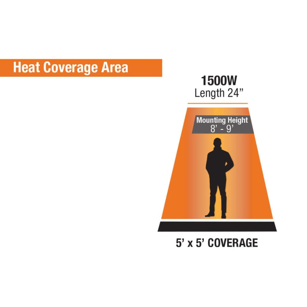 King Electric SmartWave Infrared Radiant Patio Heater Heating Area - angle view