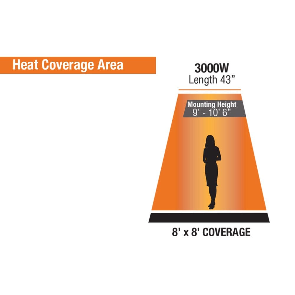King Electric SmartWave Infrared Radiant Patio Heater Heating Area - angle view