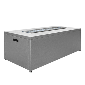Modern Blaze Milan 54-Inch Aluminum Linear Gas Fire Pit Table in Concrete Finish