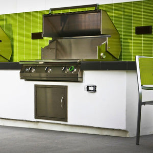 Performance Grilling Systems pacifica S36T Gas Grill installed on a black countertop