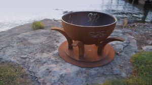 Fire Pit Art Africa's Big Five Handcrafted Carbon Steel Fire Pit