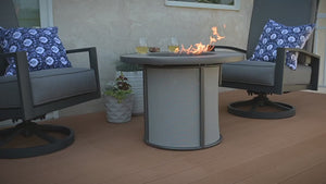 The Outdoor GreatRoom Company Stonefire Gray Round Gas Fire Pit Table