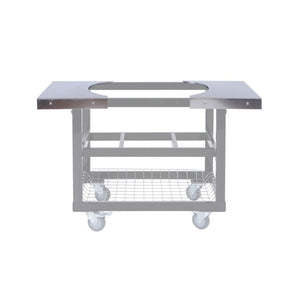 Primo Stainless Steel Side Shelves Installed to Oval LG/XL Cart Base