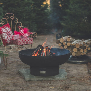 seasons fire pits elliptical steel fire pit on a paver