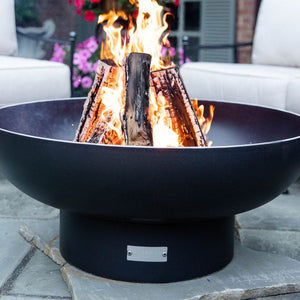 seasons fire pits elliptical steel fire pit on the patio