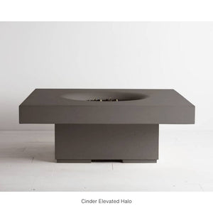 Solus Elevated Halo 48-Inch Square Gas Fire Pit in cinder